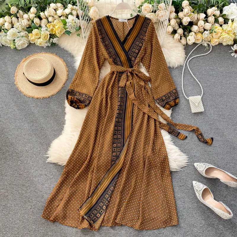 Retro Bohemian Dress, Boho Dress For Women