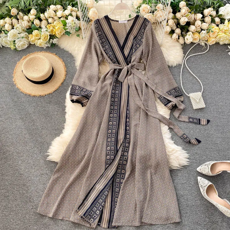 Retro Bohemian Dress, Boho Dress For Women