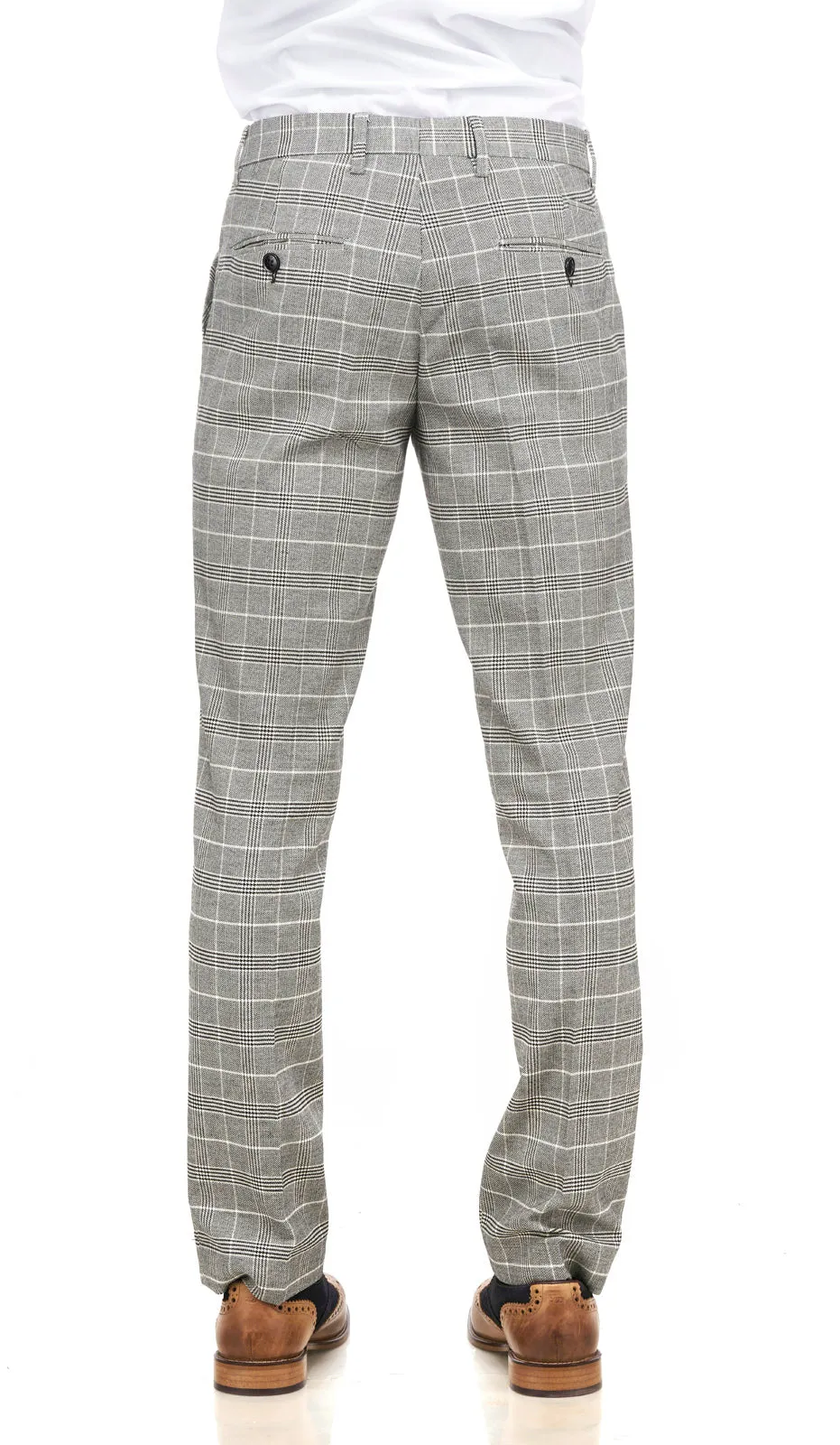 Ross Grey Check Trousers | Wedding Wear | Party Wear | Office Wear