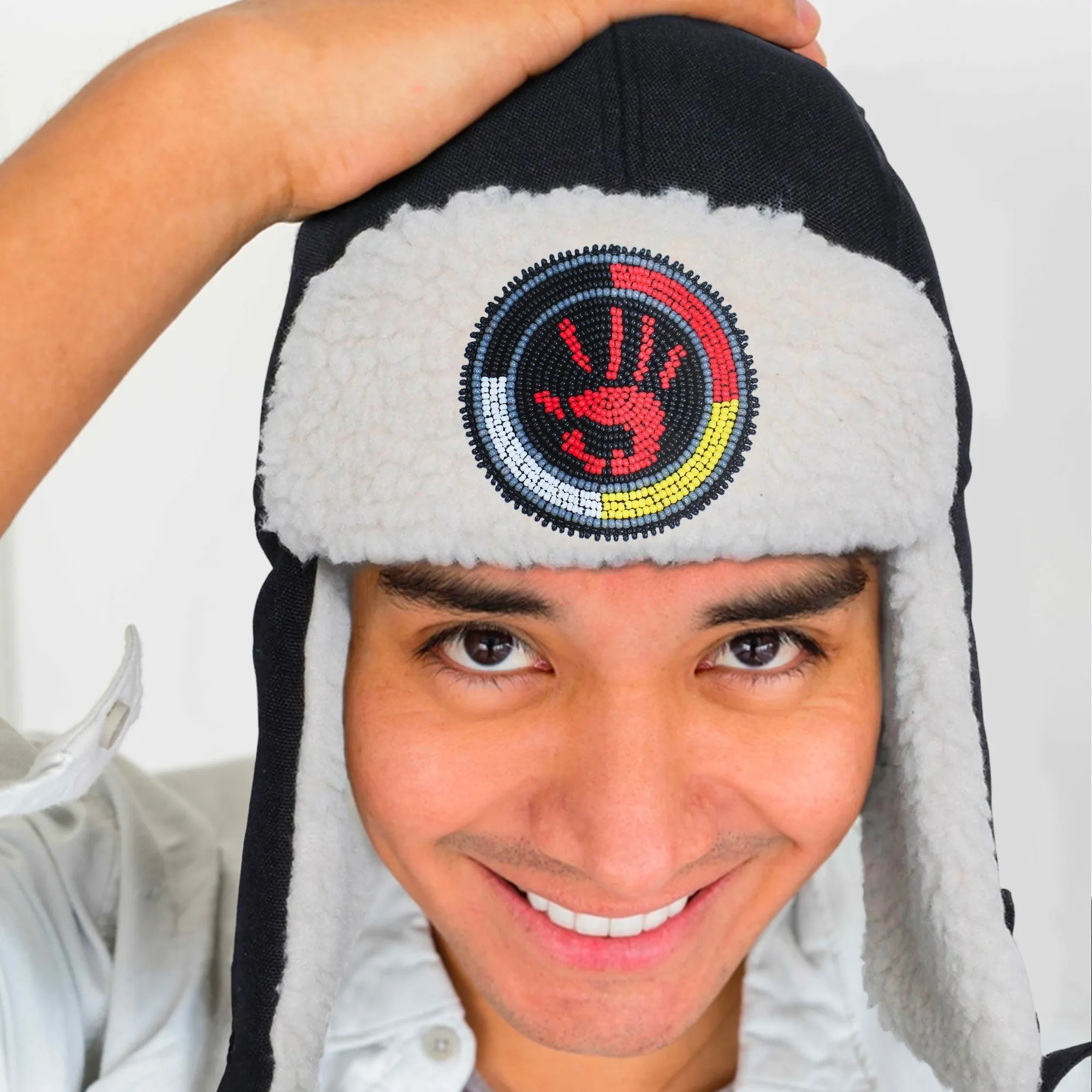 SALE 50% OFF - MMIW Beaded Winter Trapper Hats for Men Women Native American Style