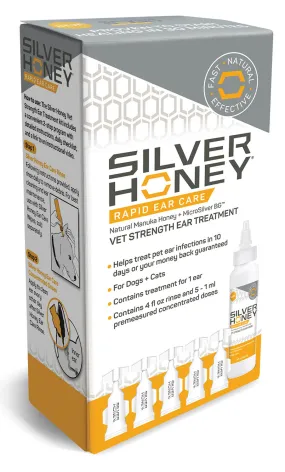 Silver Honey Rapid Ear Care Vet Strength Ear Treatment Rinse   Concentrated Doses