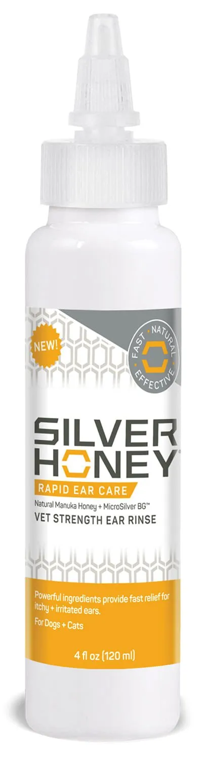 Silver Honey Rapid Ear Care Vet Strength Ear Treatment Rinse   Concentrated Doses