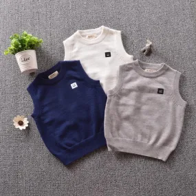 Sleeveless Jersey Pullover Sweater Vest Babies Toddlers Boys Top