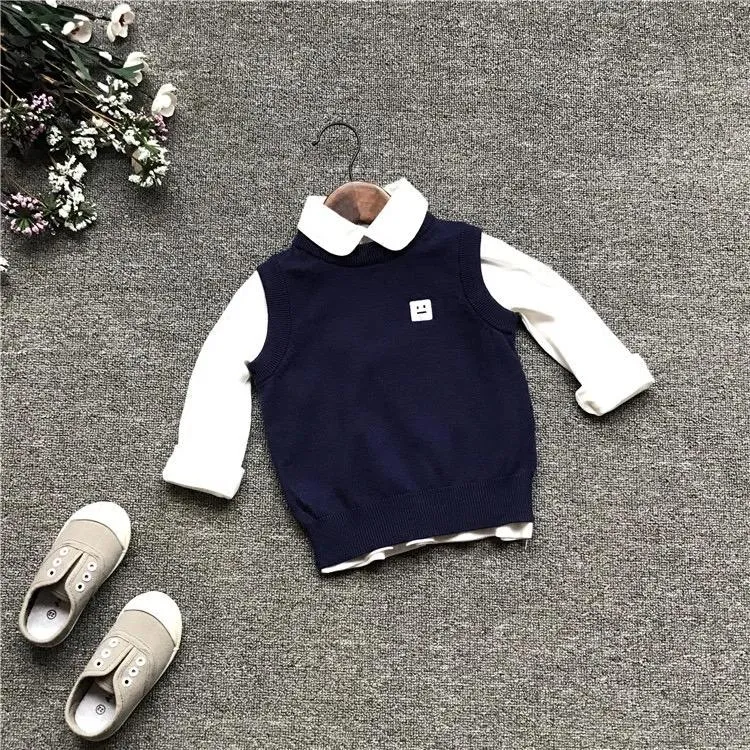 Sleeveless Jersey Pullover Sweater Vest Babies Toddlers Boys Top