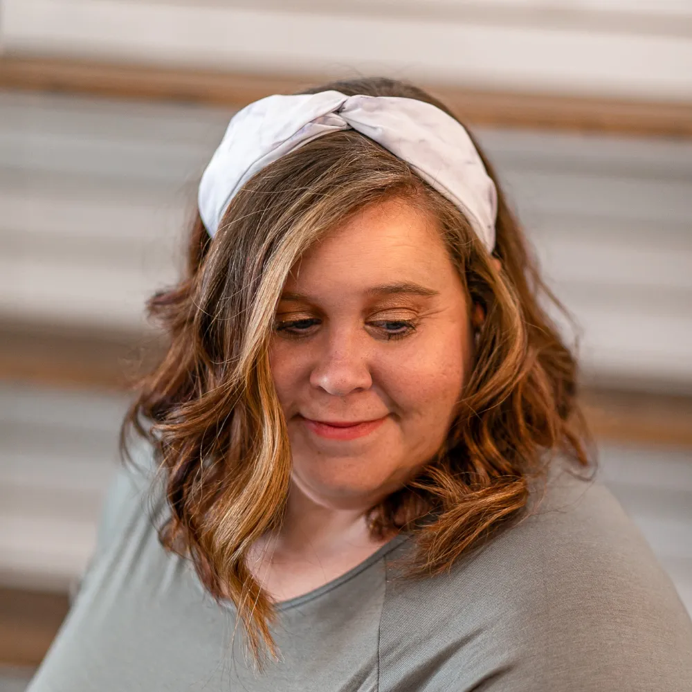 Soft Marble Headband - White