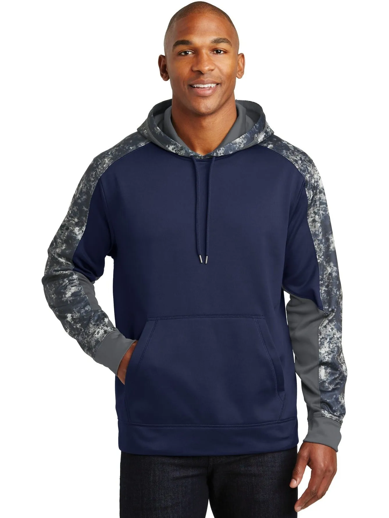 Sport-Tek Sport-Wick Mineral Freeze Fleece Colorblock Hooded Pullover