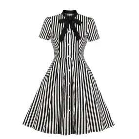 Striped button vintage dress