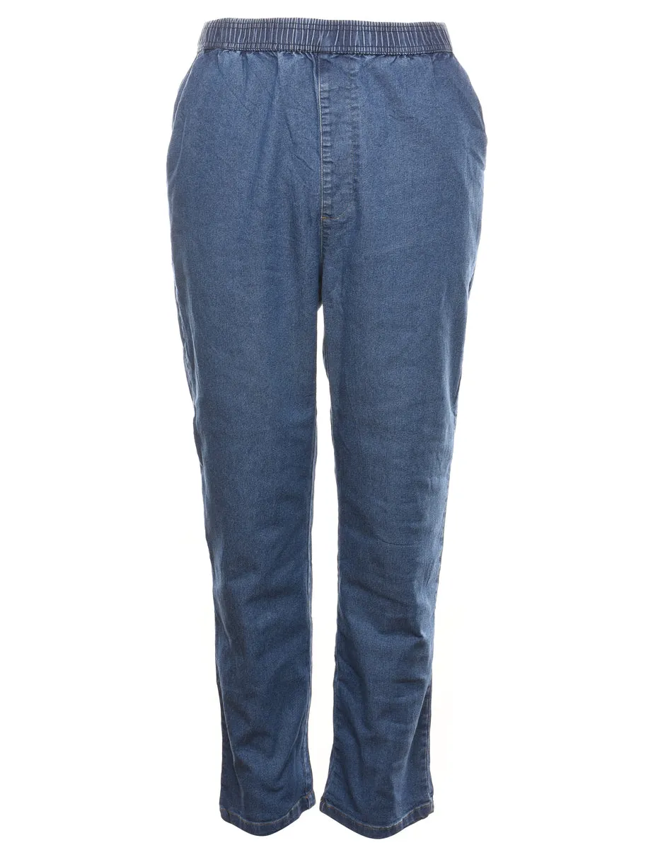 Tapered Medium Wash Casual Denim Trousers - W30 L30