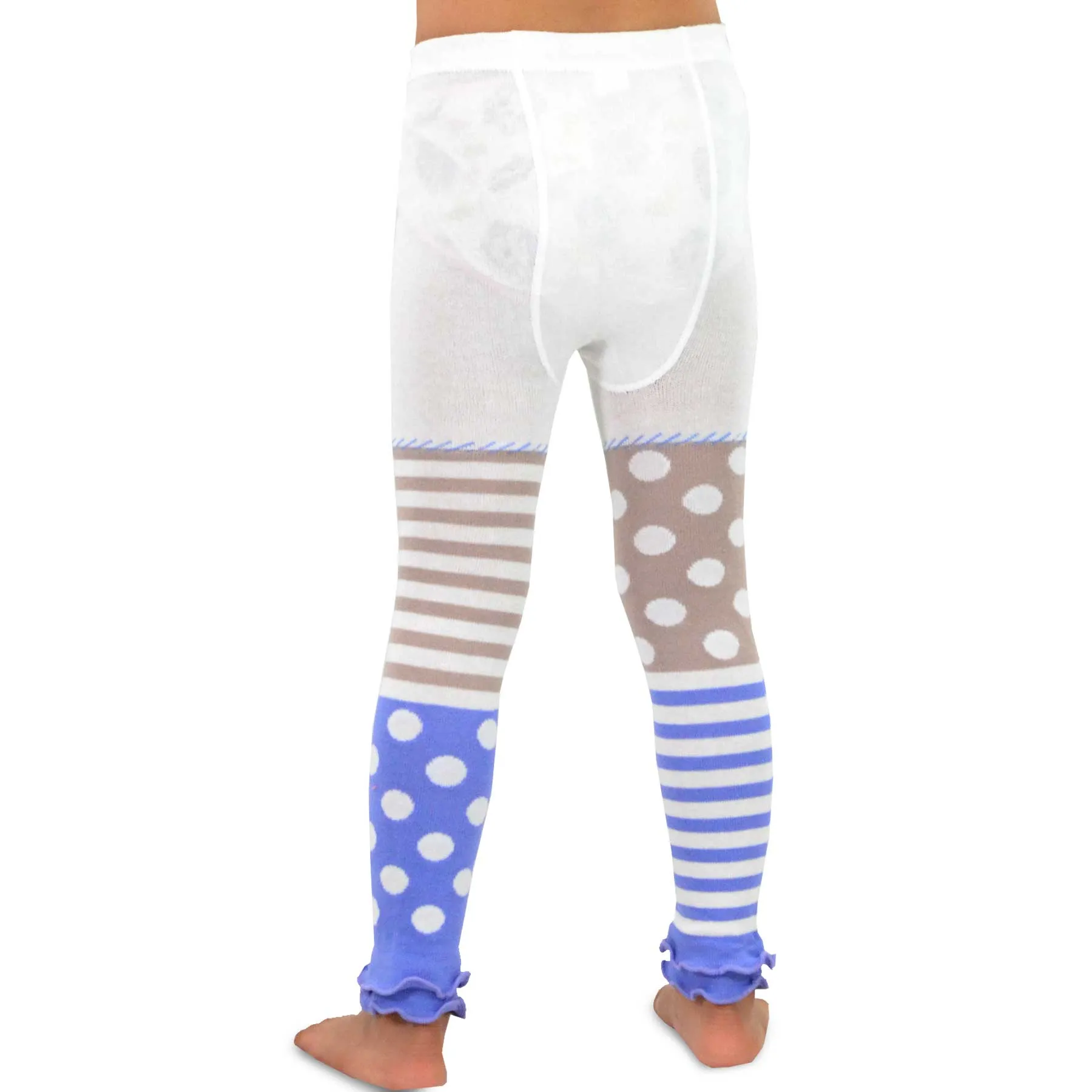 TeeHee Little Girl's Casual Cotton Footless Tights Stripes with Dots 3-Pack (70308)