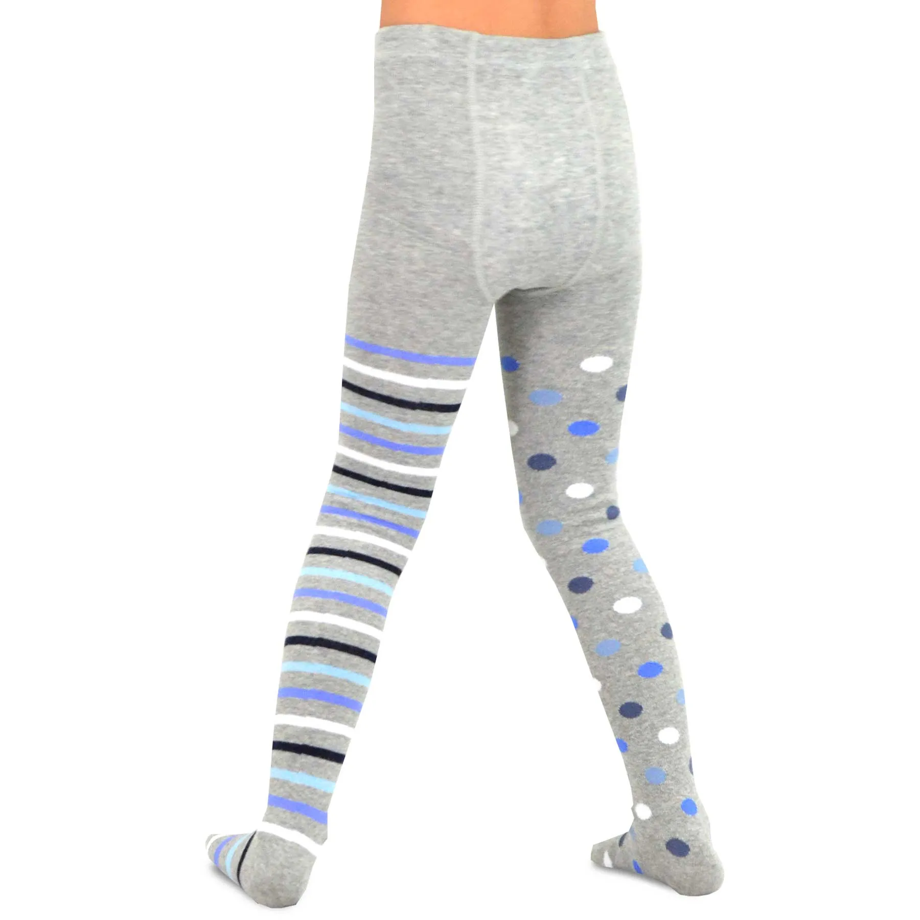 TeeHee Socks Kid's Casual Cotton Tights Multi Dots and Stripes 3-Pack (70686)