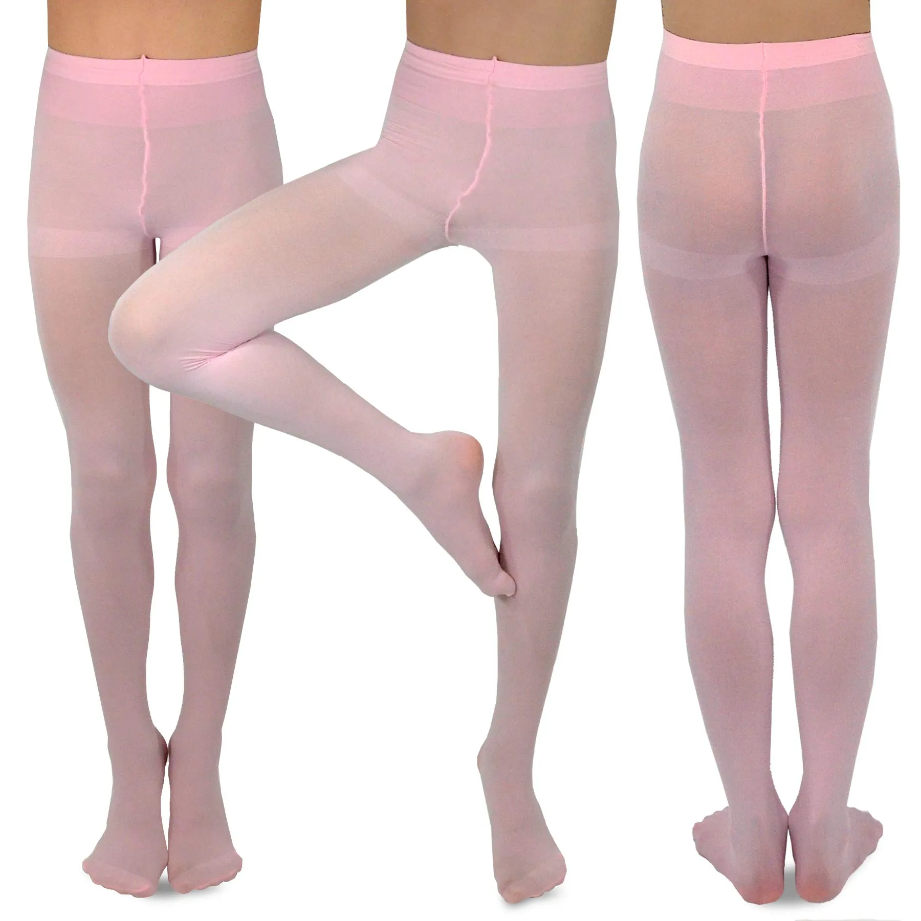 TeeHee Socks Kid's Casual Microfiber Tights Pink 3-Pack (T1609)