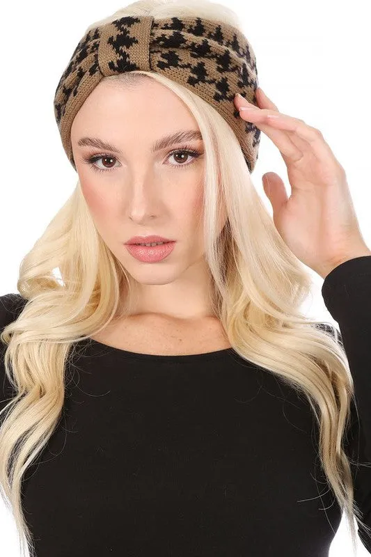 TEEK - HOUNDSTOOTH BOW HEADBAND