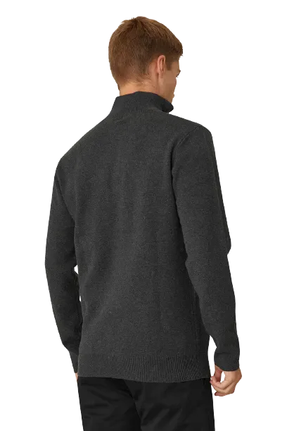 The Lakewood Zip Neck Sweater - Charcoal