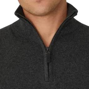 The Lakewood Zip Neck Sweater - Charcoal