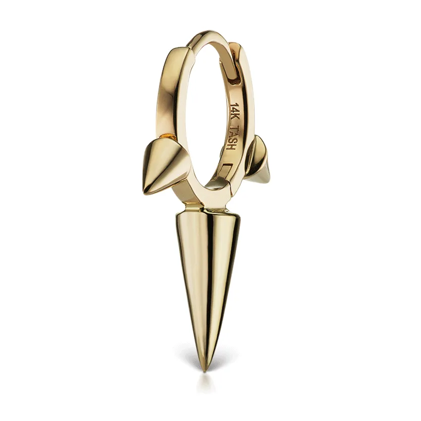 Triple Long Spike Clicker Earring by Maria Tash in Yellow Gold