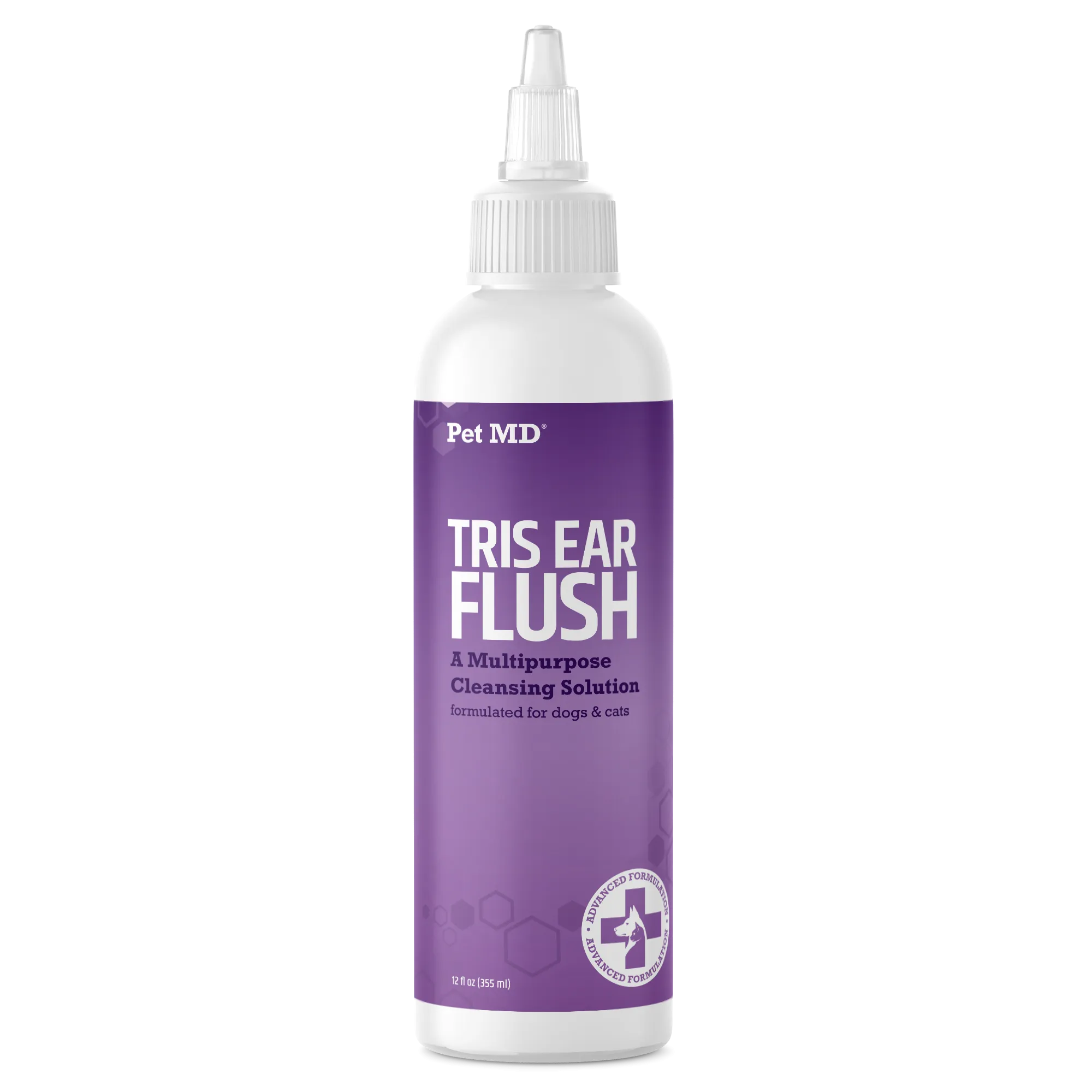 Tris Ear Flush Antiseptic Ear Cleaning Solution for Dogs & Cats - 12 oz