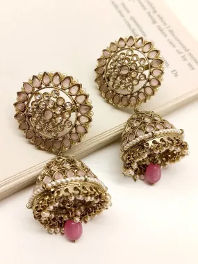 Undine Baby Pink Polki Jhumki