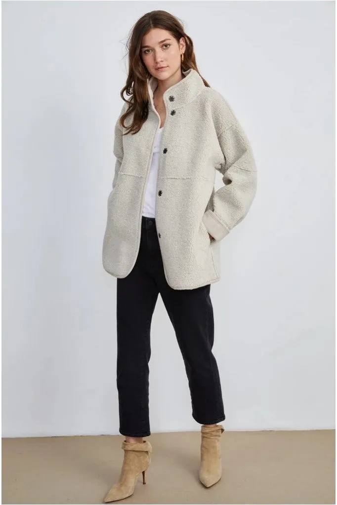 Velvet by Graham & Spencer Albany 03 Luxe Sherpa Reversible Jacket | Ecru | Clearance Final Sale