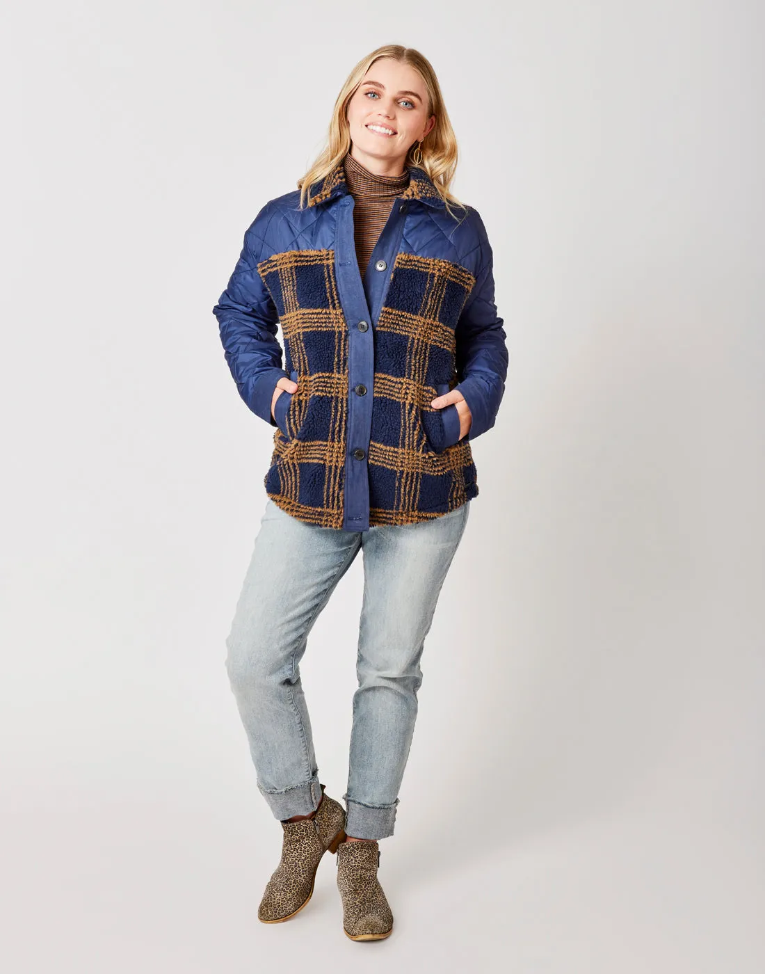 Vineyard Shacket: Navy Plaid - FINAL SALE