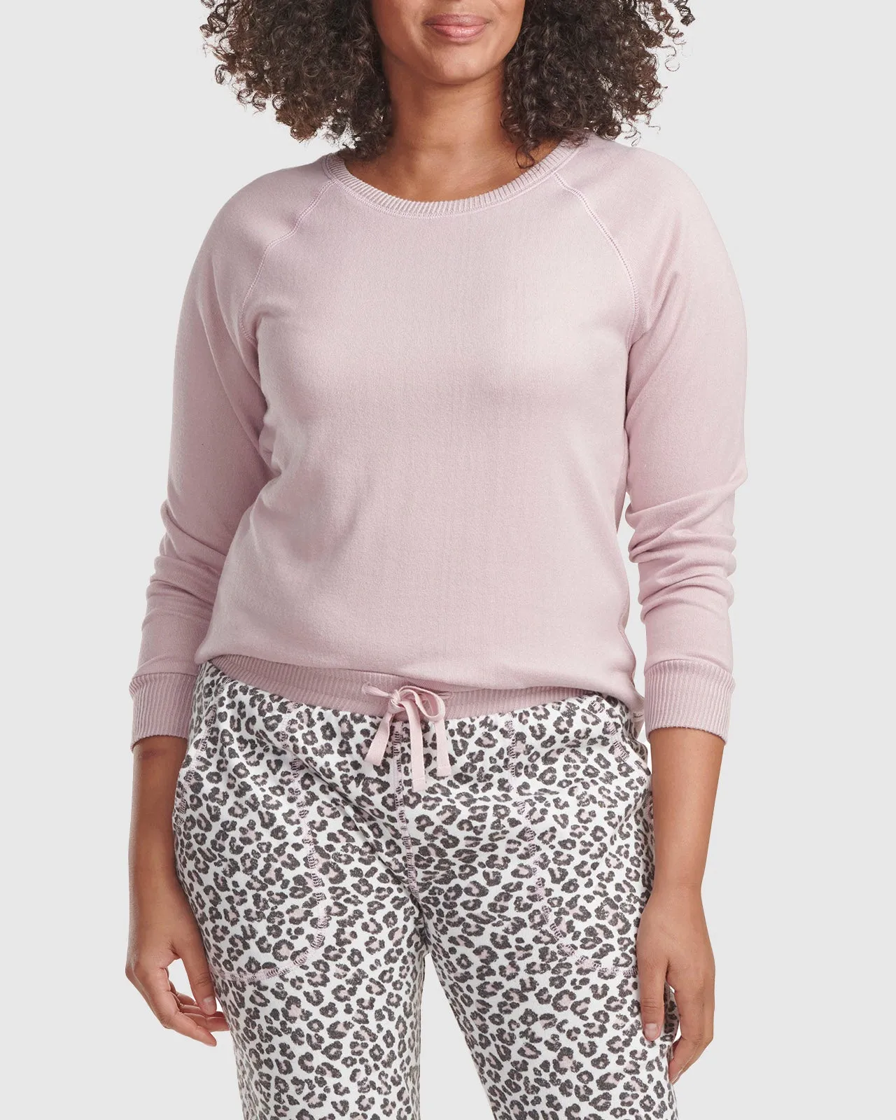 Violet Ice Animal Print Hacci Long Sleeve PJ Set