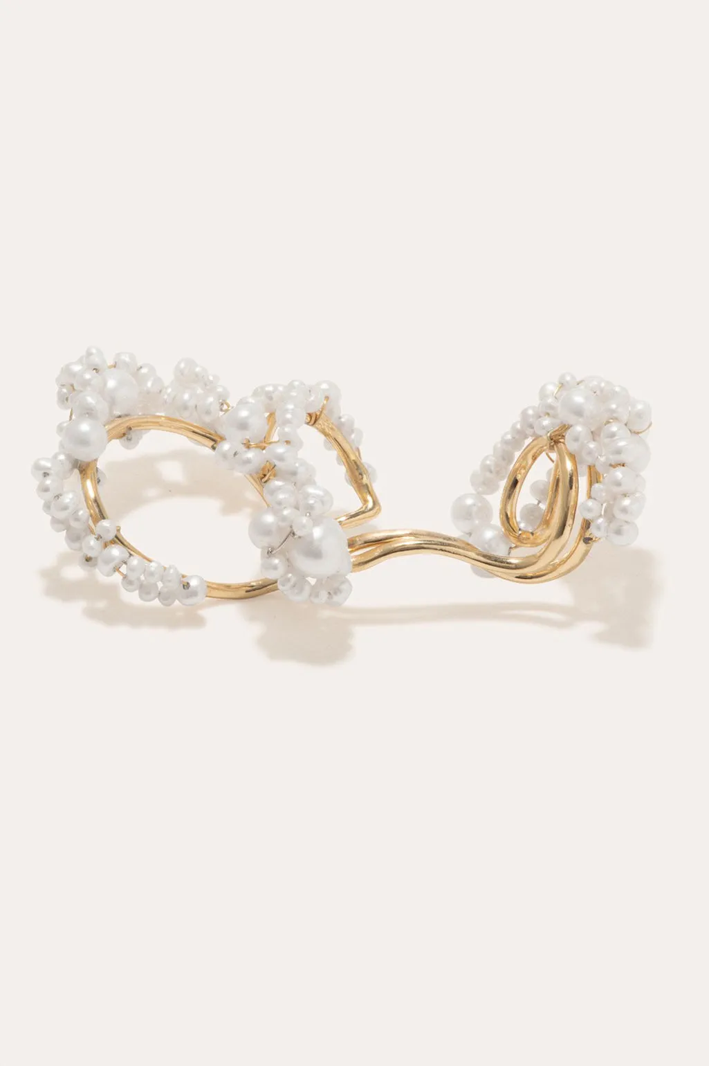 What Do You See in The Clouds? - Pearl and Gold Vermeil Ear Cuff