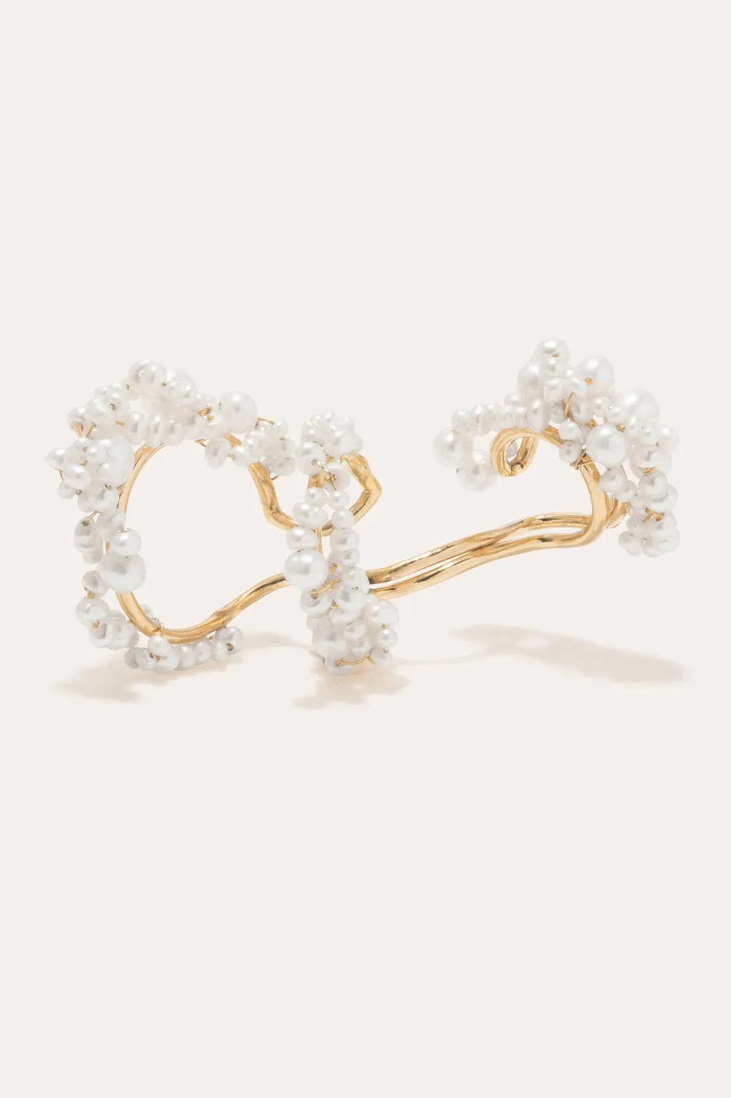 What Do You See in The Clouds? - Pearl and Gold Vermeil Ear Cuff