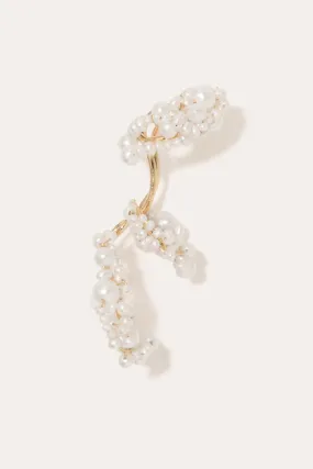 What Do You See in The Clouds? - Pearl and Gold Vermeil Ear Cuff