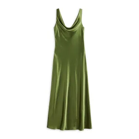 Women Kinseyy-Cowl Neck Midi Slip Dress - Khaki