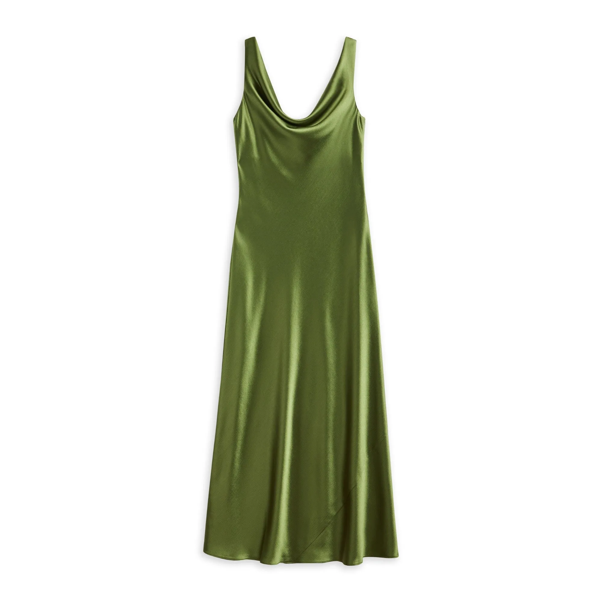 Women Kinseyy-Cowl Neck Midi Slip Dress - Khaki