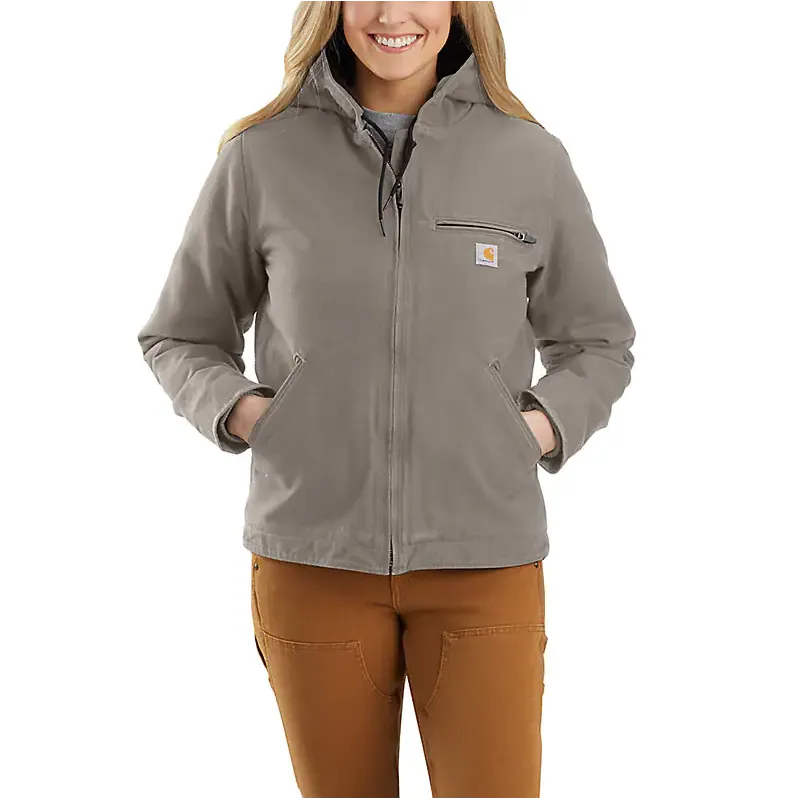 Women's Loose Fit Washed Duck Sherpa Lined Jacket