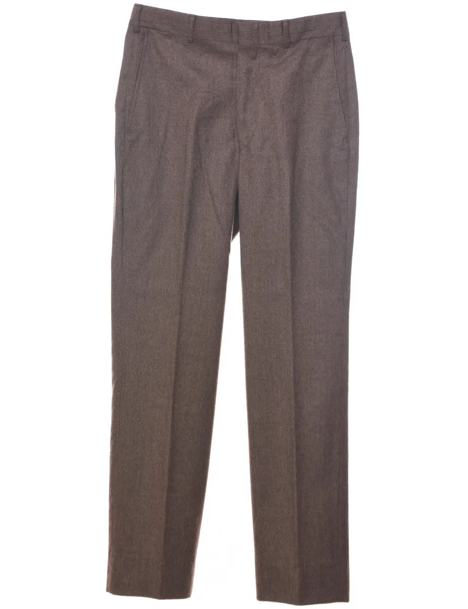 Wool Brown Trousers - W30 L29