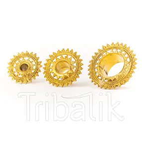 Woven Mandala Brass Ear Tunnel-Eyelet