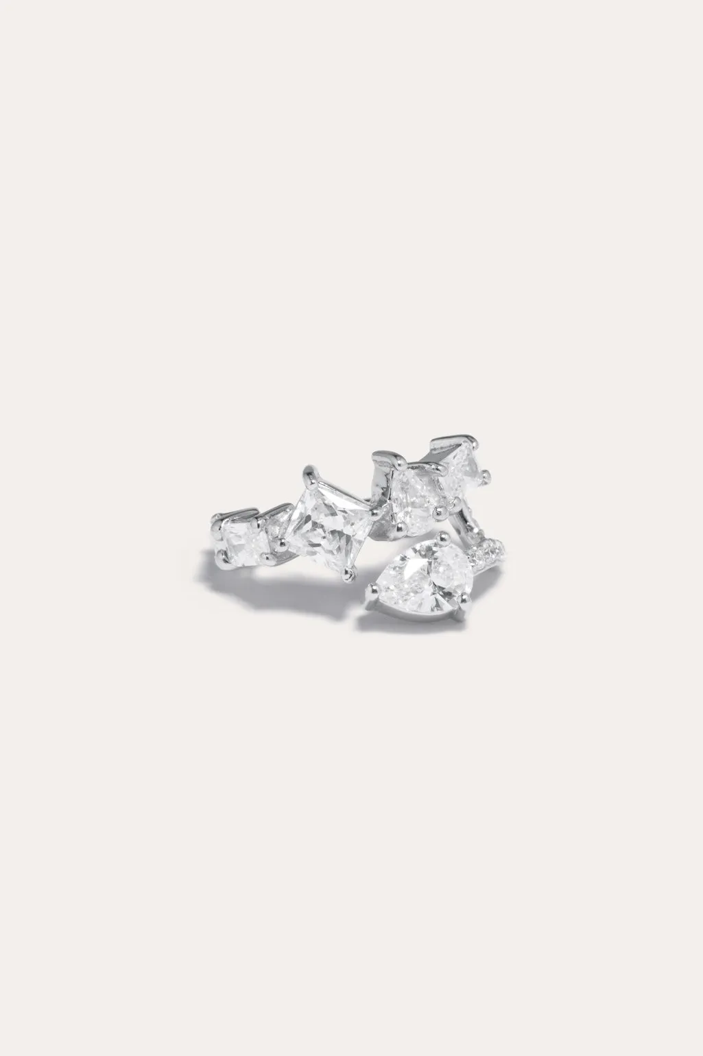 Z56 - Zirconia and Recycled Silver Ear Cuff